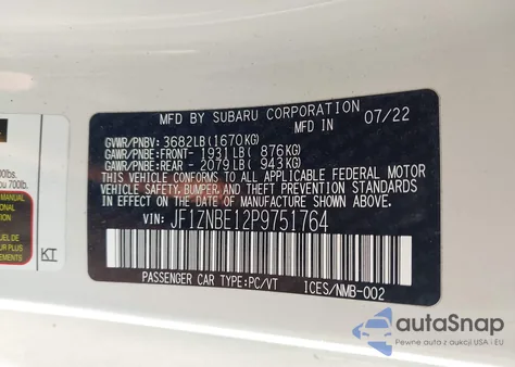 2023 Toyota Gr86 Premium z USA, uszkodzony, nr VIN JF1ZNBE12P9751764